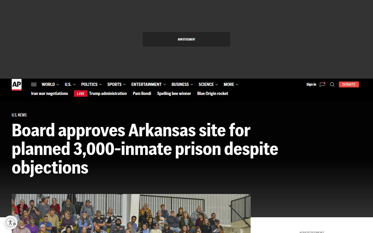 Franklin County inmate population planned prison site news context